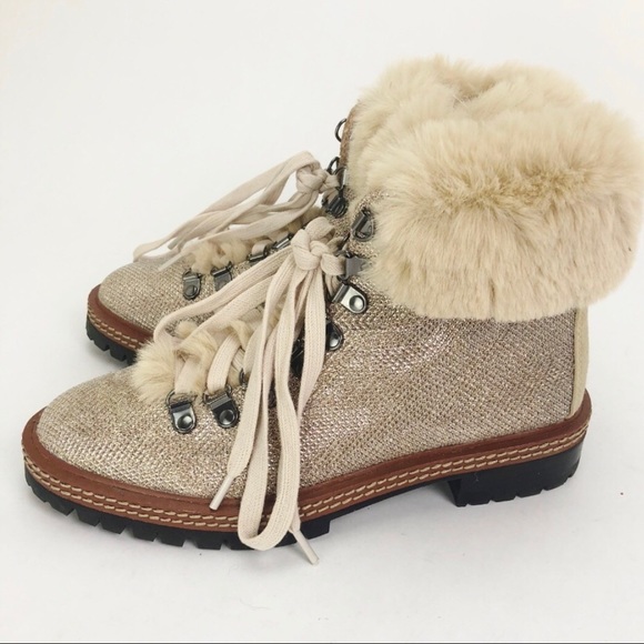 Kate Spade Rosalie Sparkle Hiking Boots Booties - Picture 3 of 6